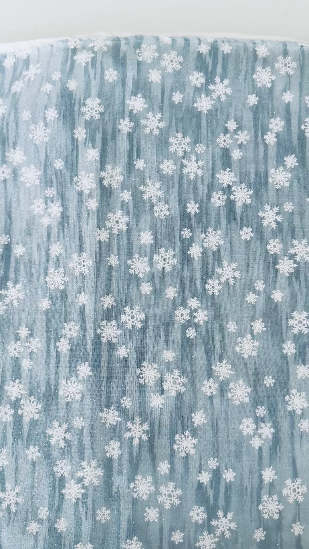 Forest Frost metallic snowflakes fabric in frosty blue by Moda Fabrics