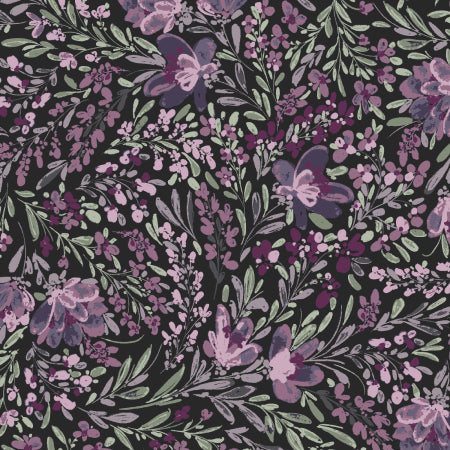 Butterflies In The Garden - Flowers In The Breeze - Nightshade Yardage