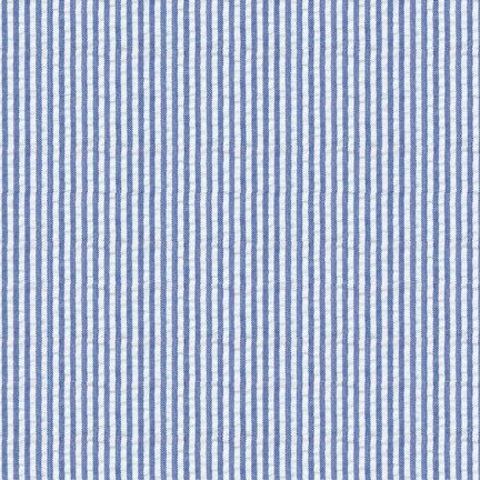 Seersucker Stripe Royal - Cotton & Polyester Blend - 56" Width