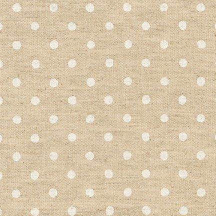 Sevenberry Canvas Natural Dots - White Dots Yardage