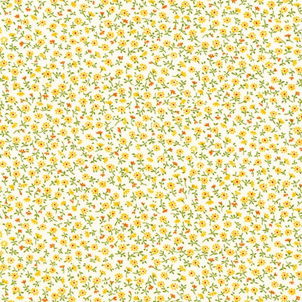 Sevenberry Petite Garden - Petite Florals Yellow Yardage
