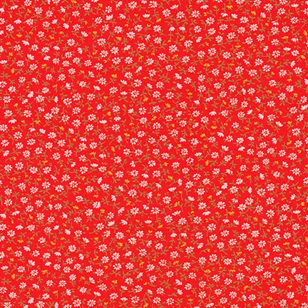 Sevenberry Petite Garden - Petite Florals Red Yardage