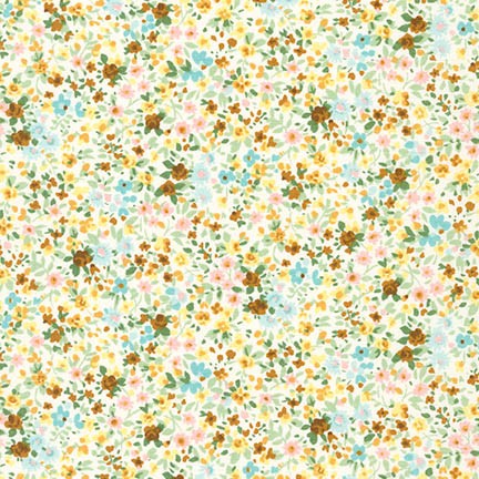 Sevenberry Petite Garden Fresh Florals Summer 100% cotton fabric by Robert Kaufman – delicate summer floral quilting cotton