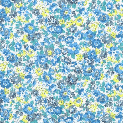 Sevenberry Petite Nostalgia Lawn - Blue Yardage