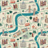 London Town London Forever White Unbleached Fabric by Sara Mulvanny for Cotton + Steel – illustrated city map print with London landmarks.