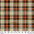 Holidays Past Lodge Multi Flannel Fabric by Tim Holtz featuring a classic holiday plaid pattern in cream, black, red, orange, and green tones.