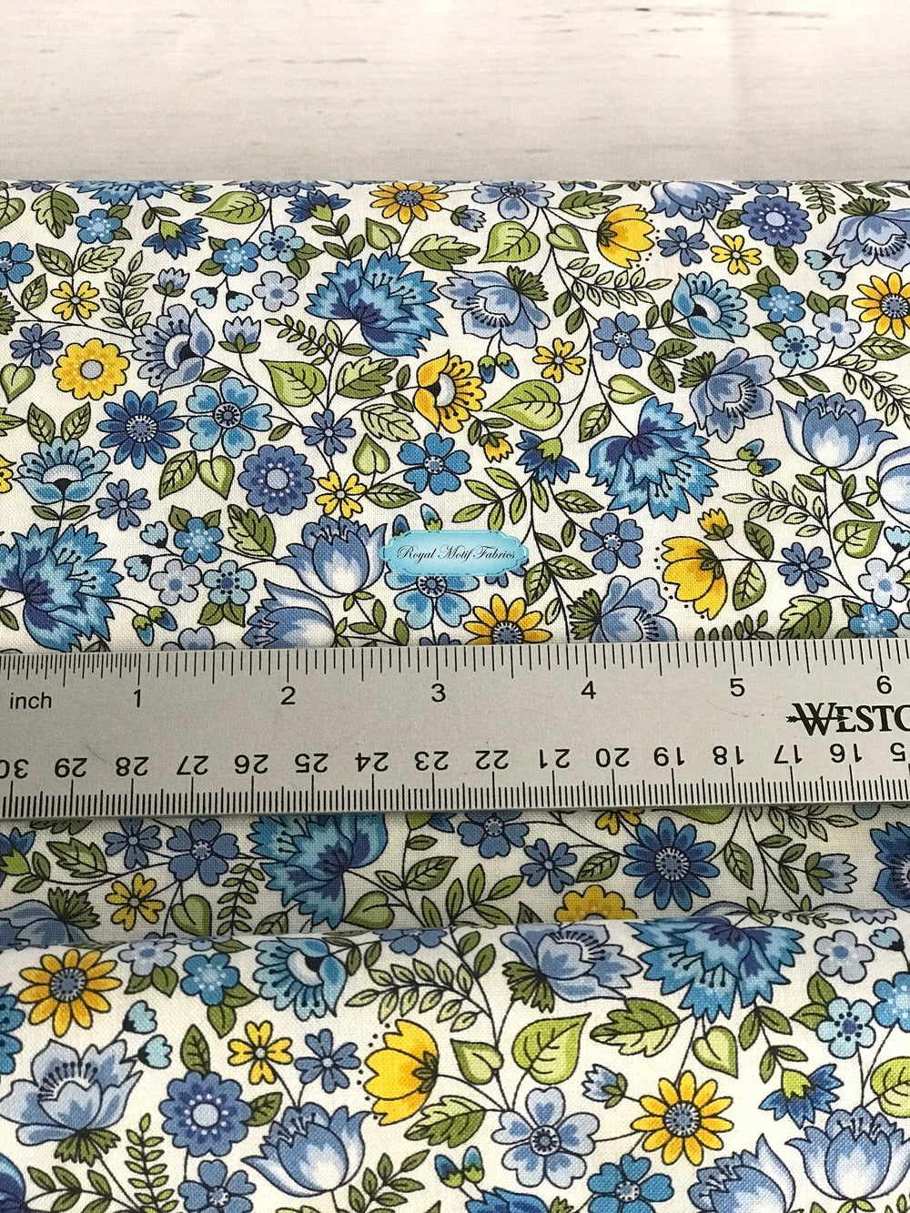 Bloom - Spring Chintz Blue - 1/2 Yard Remnant