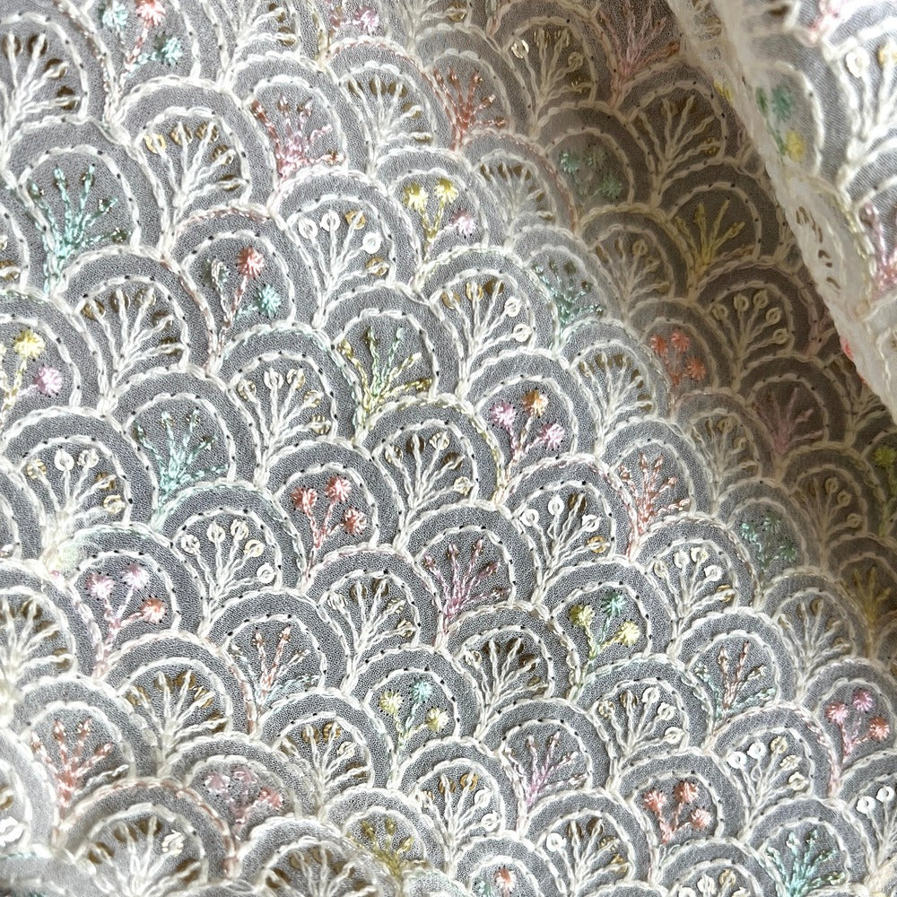 Viscose Georgette Embroidered With Sequins
