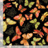 Felicity - Gold Metallic Butterflies on Black by Timeless Treasures