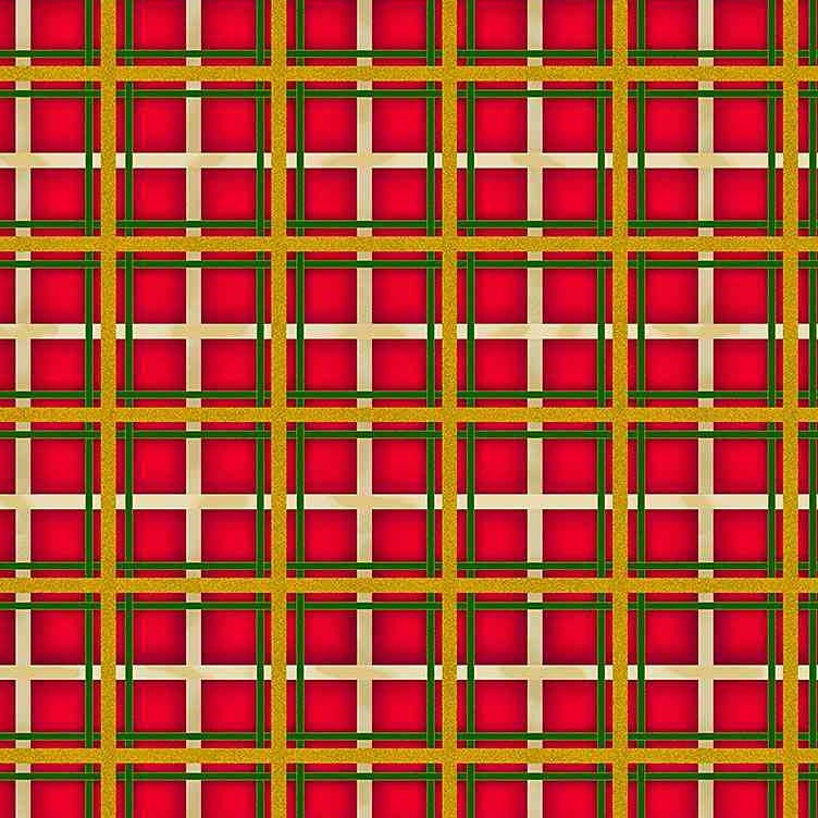 Christmas Joy - Metallic Holiday Plaid Fabric