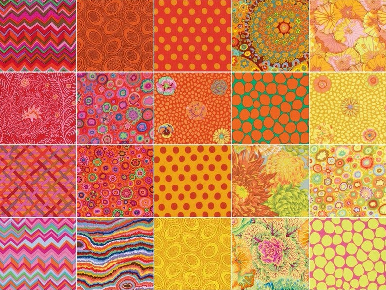 Kaffe Fassett Citrus 5" Squares/Charm Pack by Free Spirit Fabrics