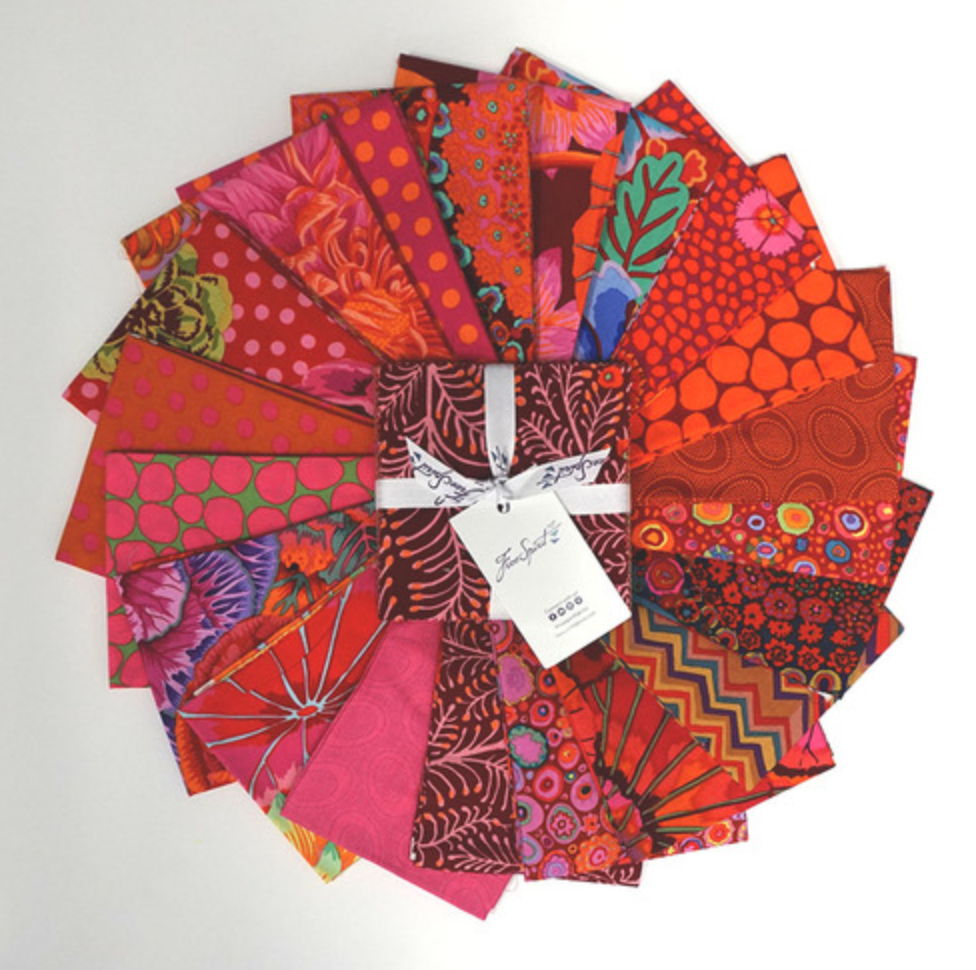 Kaffe Fassett Lipstick 5" Squares/Charm Pack by Free Spirit Fabrics