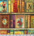 Library of Rarities Books Antique fabric by Aimee Stewart for Robert Kaufman featuring vintage bookshelves filled with beautifully illustrated classic storybooks and antique book spines, perfect for quilts, book sleeves, library décor, and literary sewing projects.