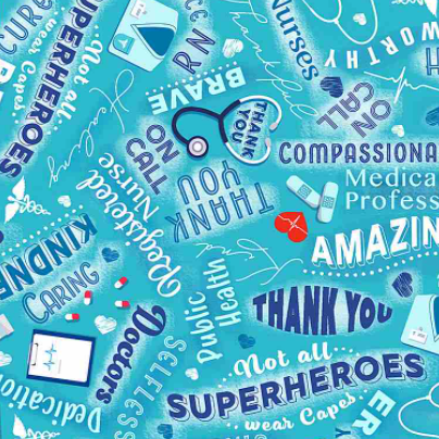 Everyday Heroes – Medical Heroes fabric by Timeless Treasures featuring doctors and nurses on premium quilting cotton