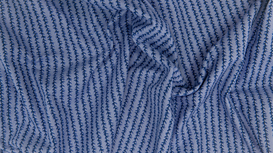 Strawberry Fields Laurel Stripe Chambray fabric by Rifle Paper Co. – blue stripe cotton chambray by Cotton + Steel