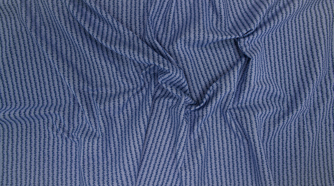 Strawberry Fields Laurel Stripe Chambray fabric by Rifle Paper Co. – blue stripe cotton chambray by Cotton + Steel