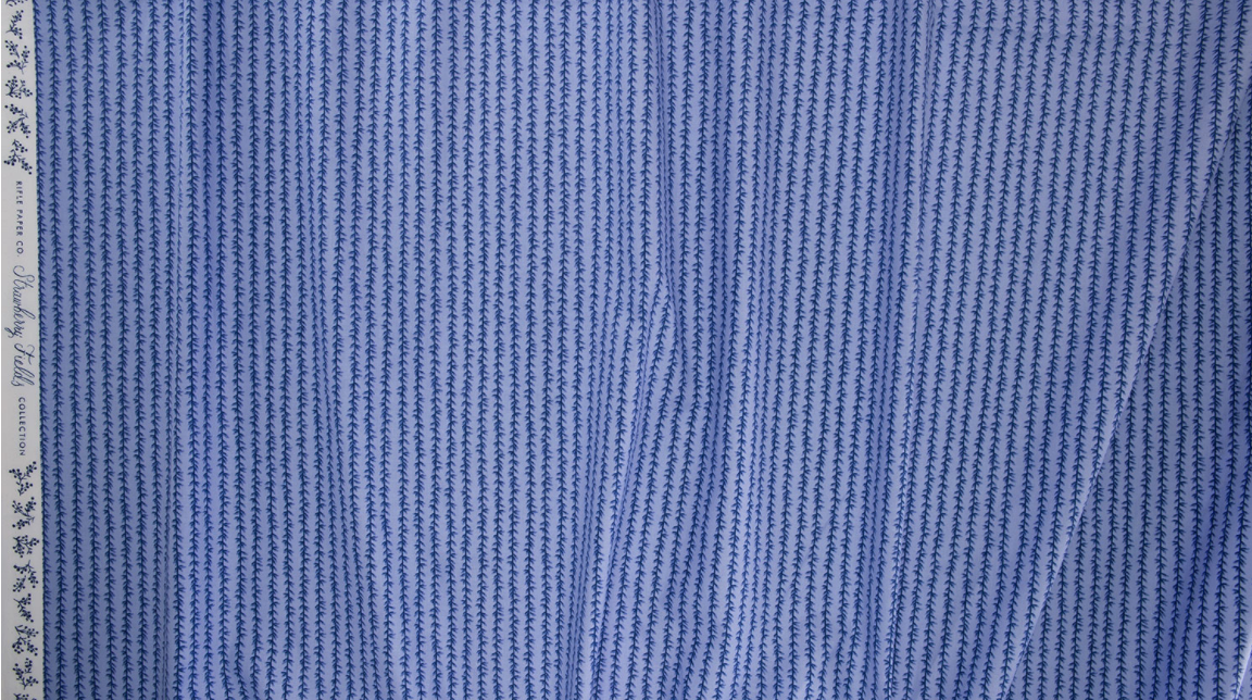 Strawberry Fields Laurel Stripe Chambray fabric by Rifle Paper Co. – blue stripe cotton chambray by Cotton + Steel