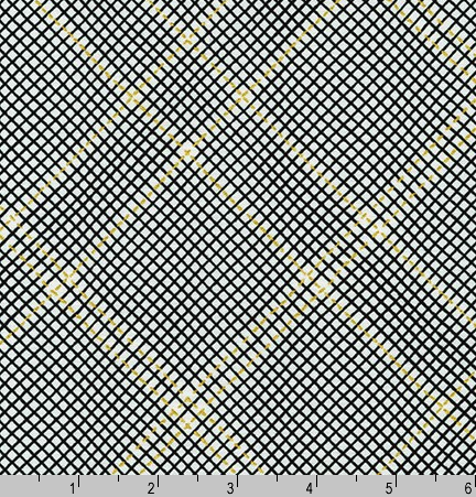Collection CF Onyx metallic cotton fabric by Carolyn Friedlander for Robert Kaufman – black & white graphic with gold metallic accents, 43″–44″ wide