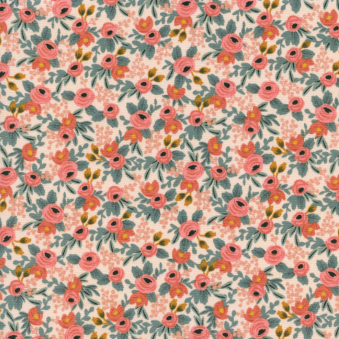 Rosa Peach fabric – Rifle Paper Co. floral design with roses on peach background for Cotton + Steel.