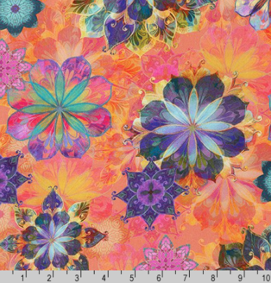 Venice - Florals Coral by Robert Kaufman | AQSD-19719-143 CORAL