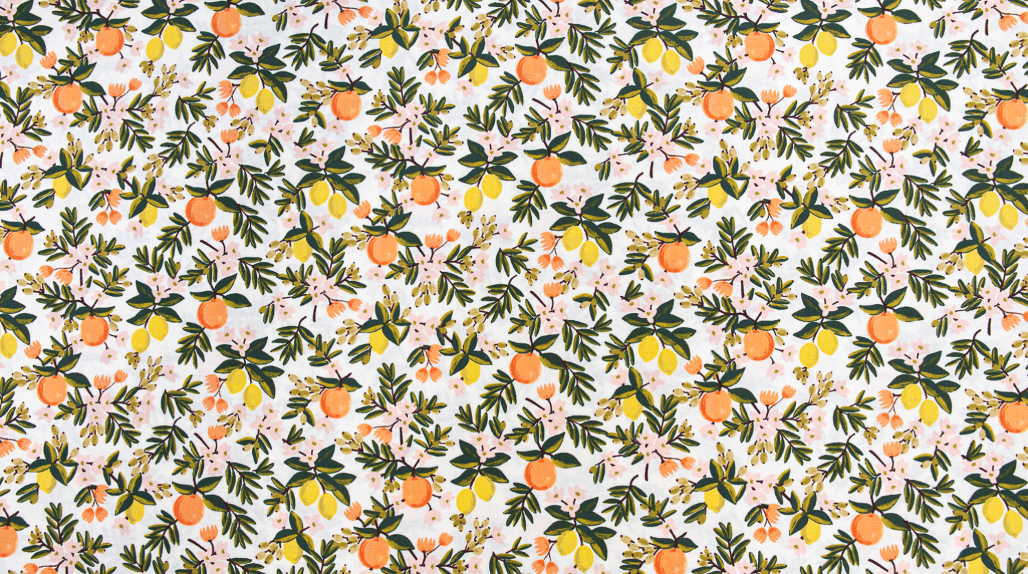 Primavera - Citrus Floral Cream - Half Yard