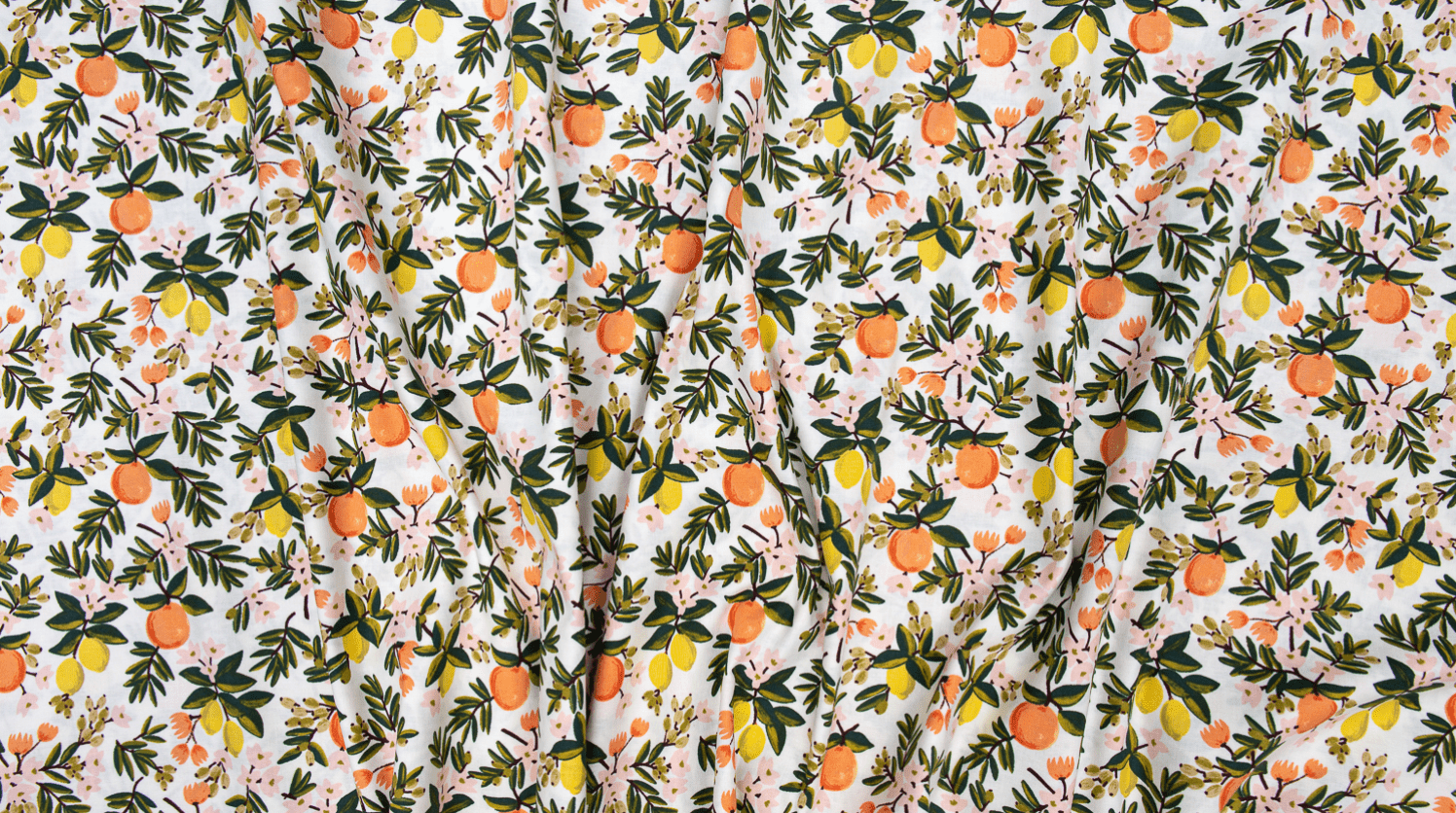 Primavera - Citrus Floral Cream - Half Yard