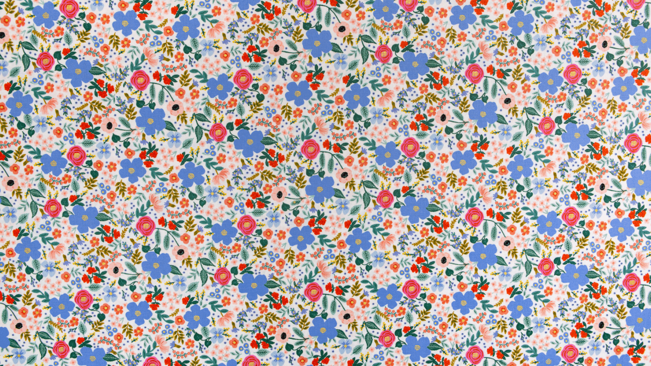 Fat Quarter - Primavera - Wild Rose Cream Metallic