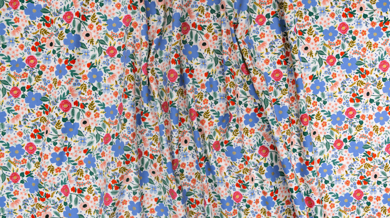 Fat Quarter - Primavera - Wild Rose Cream Metallic