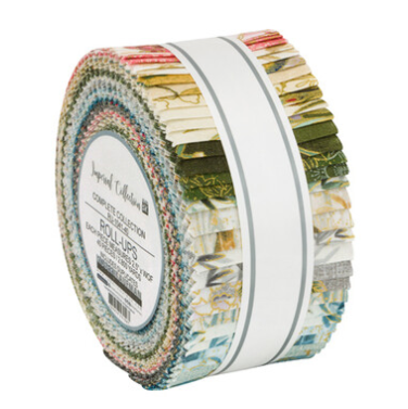 Imperial Collection 17 Roll Up by Studio RK for Robert Kaufman – 40 precut 2.5" strips in coordinating metallic designs.