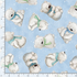 Tossed polar bears on sky blue fabric – Arctic Nights by Bunnies by the Bay for Timeless Treasures