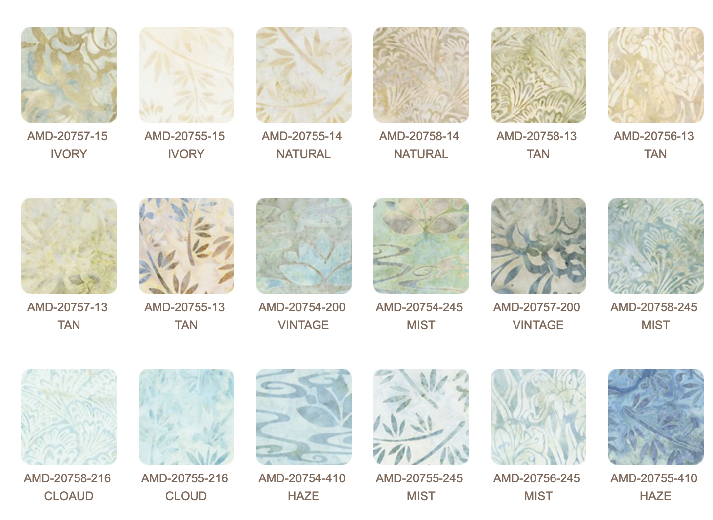 Artisan Batiks Morning Mist Ten Squares