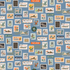Bon Voyage Postage Stamps Blue Metallic Fabric by Rifle Paper Co.