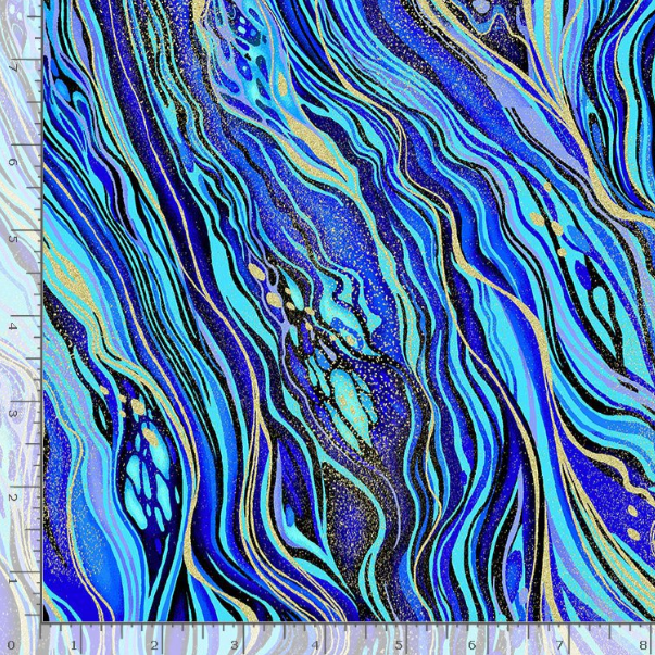 Royal Plume - Utopia Metallic Aqua Blue Marble