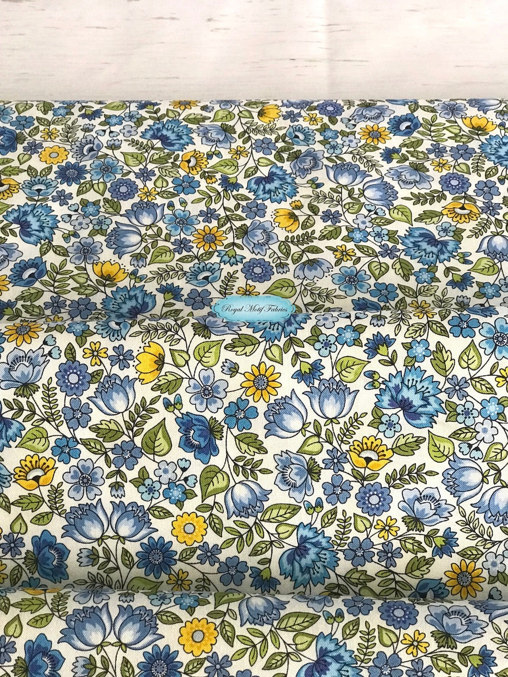 Bloom - Spring Chintz Blue - 1/2 Yard Remnant