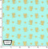 Fat Quarter - Glitter Critters - Nice Mice Aqua/Gold Glitter