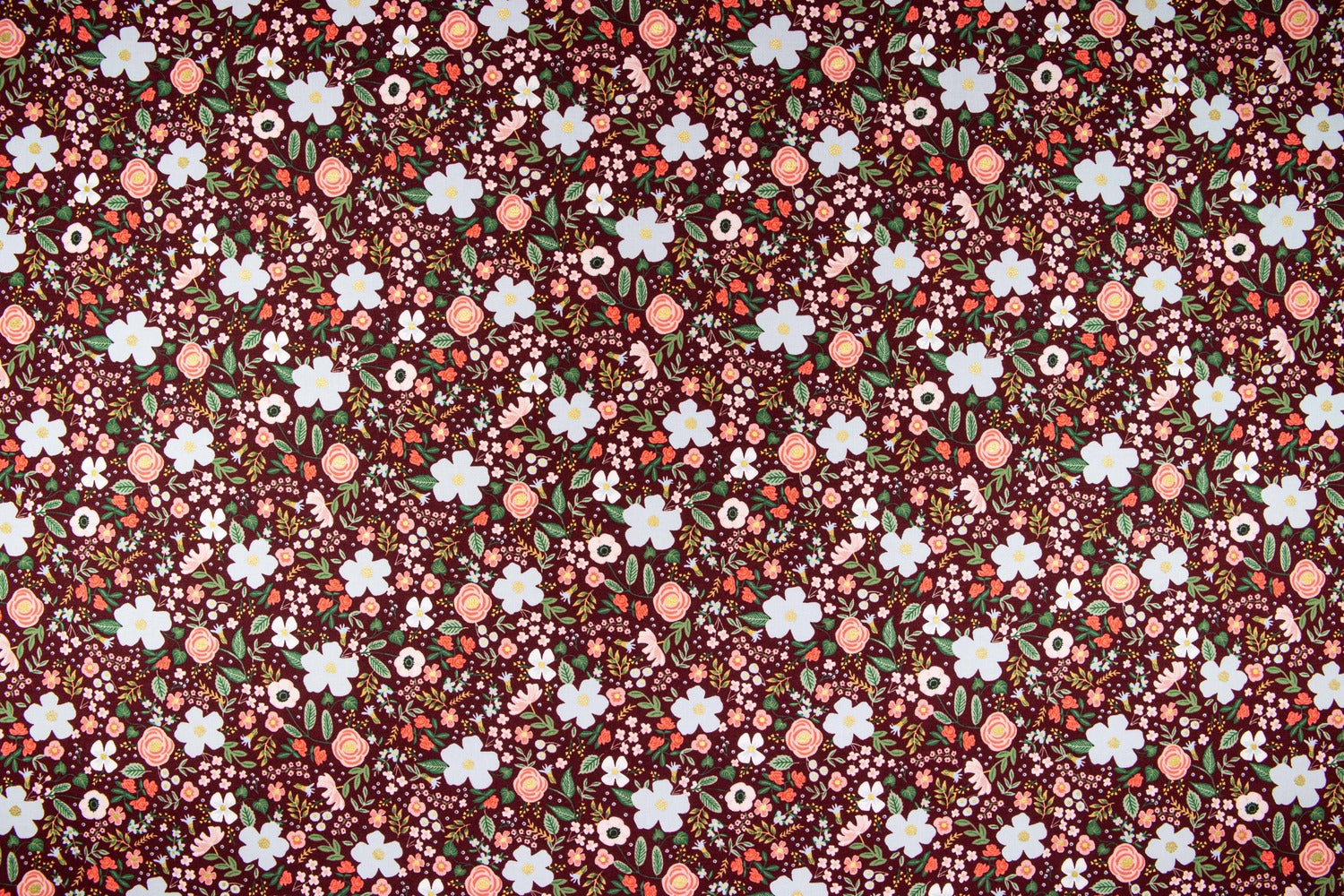 Garden Party -  Wild Rose Burgundy Metallic RP303-BU5M by Rifle Paper Co.